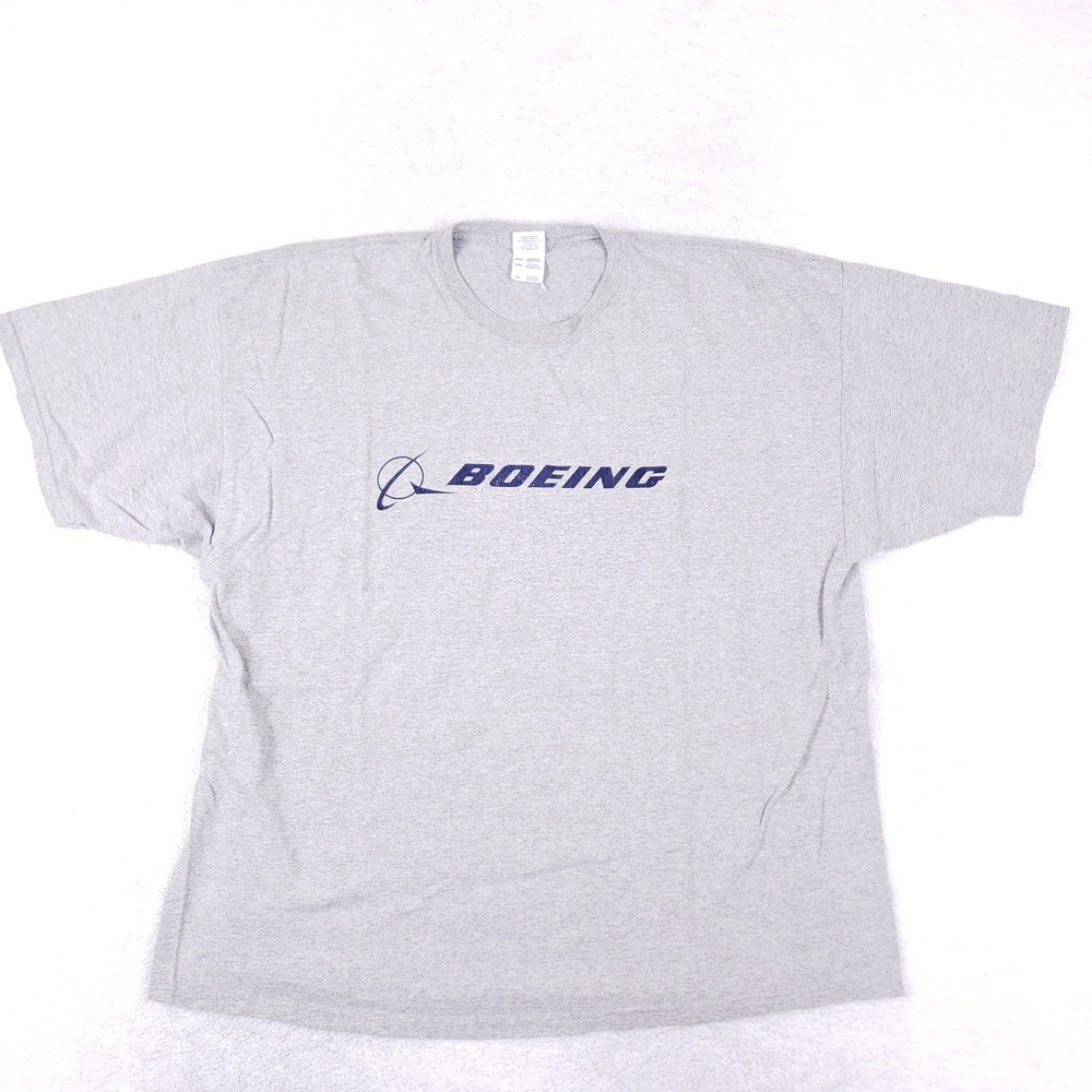 Boeing T Shirt Mens 3XL Heather Gray Aviation Corporate Promo Gorpcore Y2K